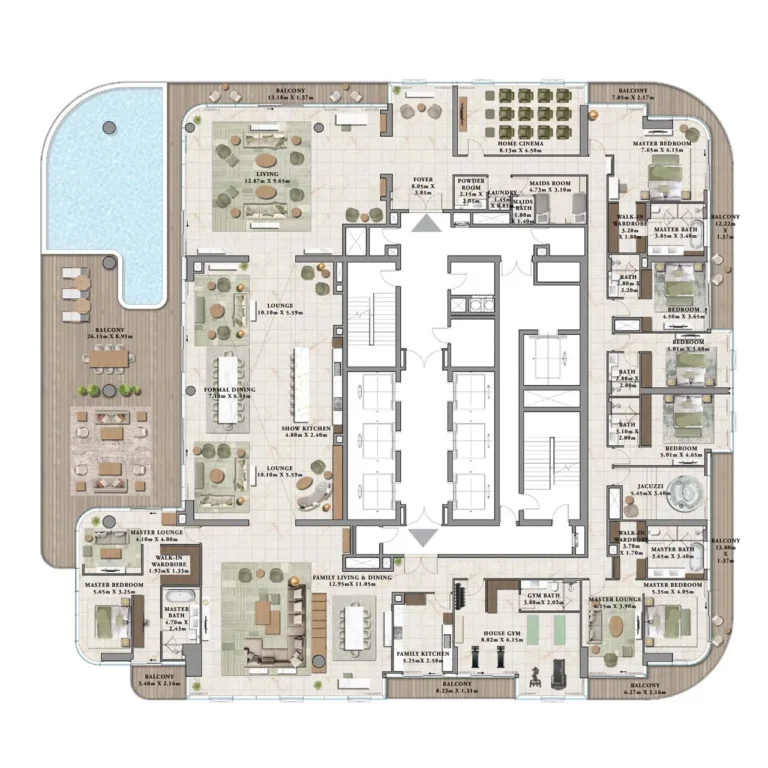 6 Bedroom floor plan