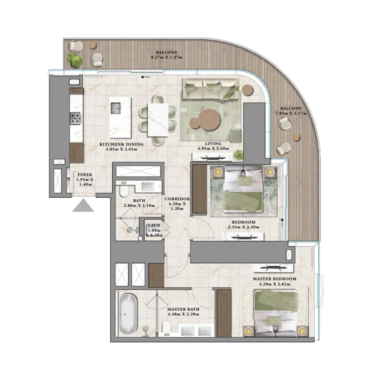 2 Bedroom floor plan