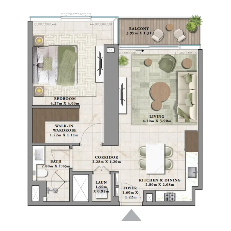 1 Bedroom floor plan