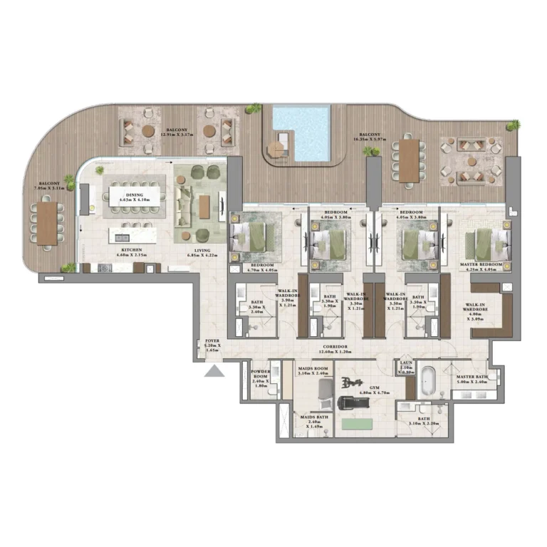 4 Bedroom floor plan